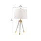 29 Inch Acrylic Modern Table Lamp with Tripod Accented Legs Gold White