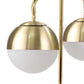 28 Inch Modern Metal Table Lamp Dual Orbs Marble Pedestal White Gold