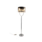 18 Inch Metal Modern Skyline Floor Lamp 2 Bulbs Round Base Silver Black