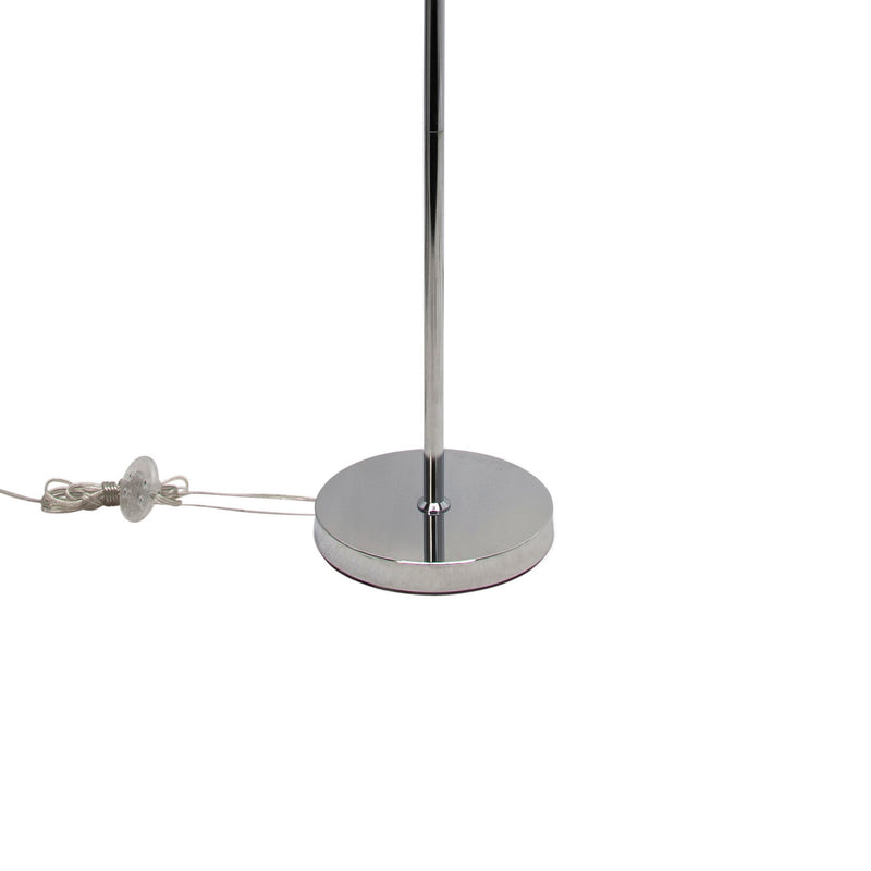 18 Inch Metal Modern Skyline Floor Lamp 2 Bulbs Round Base Silver Black-zoom-