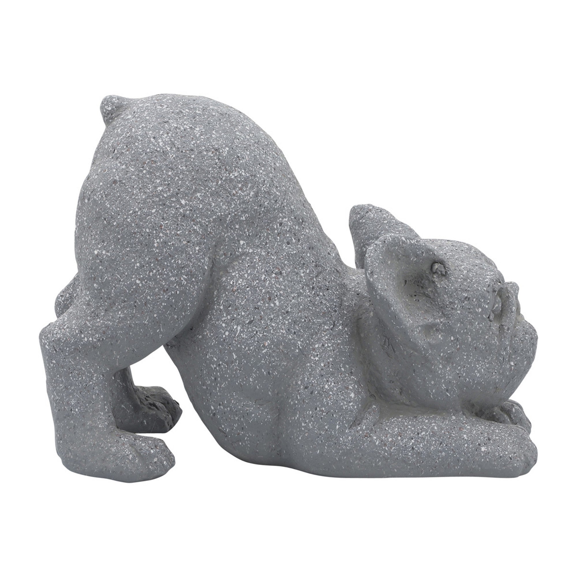 15 Inch Modern Resin Accent Decoration Downward Stretching Bulldog Gray-zoom-3