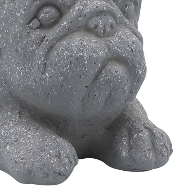 15 Inch Modern Resin Accent Decoration Downward Stretching Bulldog Gray-zoom-