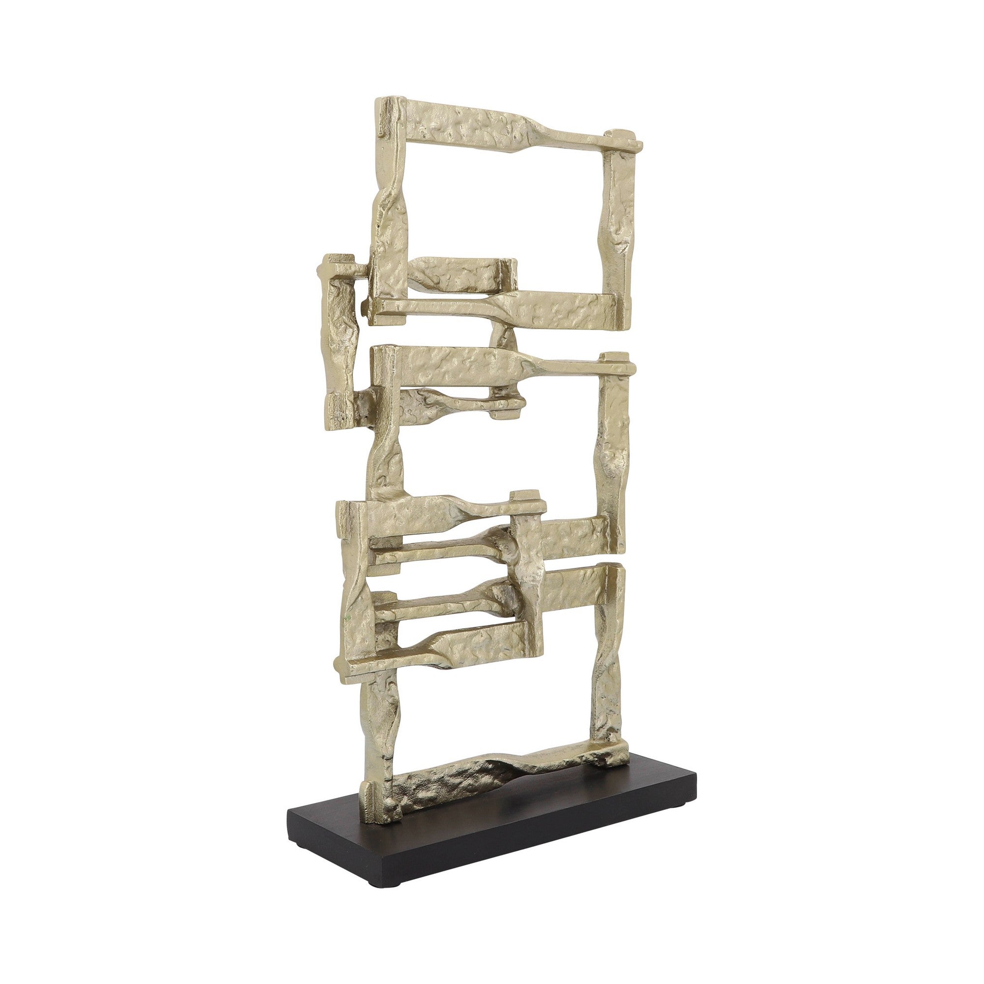 Jodie 23 Inch Metal Modern Accent Decor Stacked Squares Block Base Gold-zoom-1
