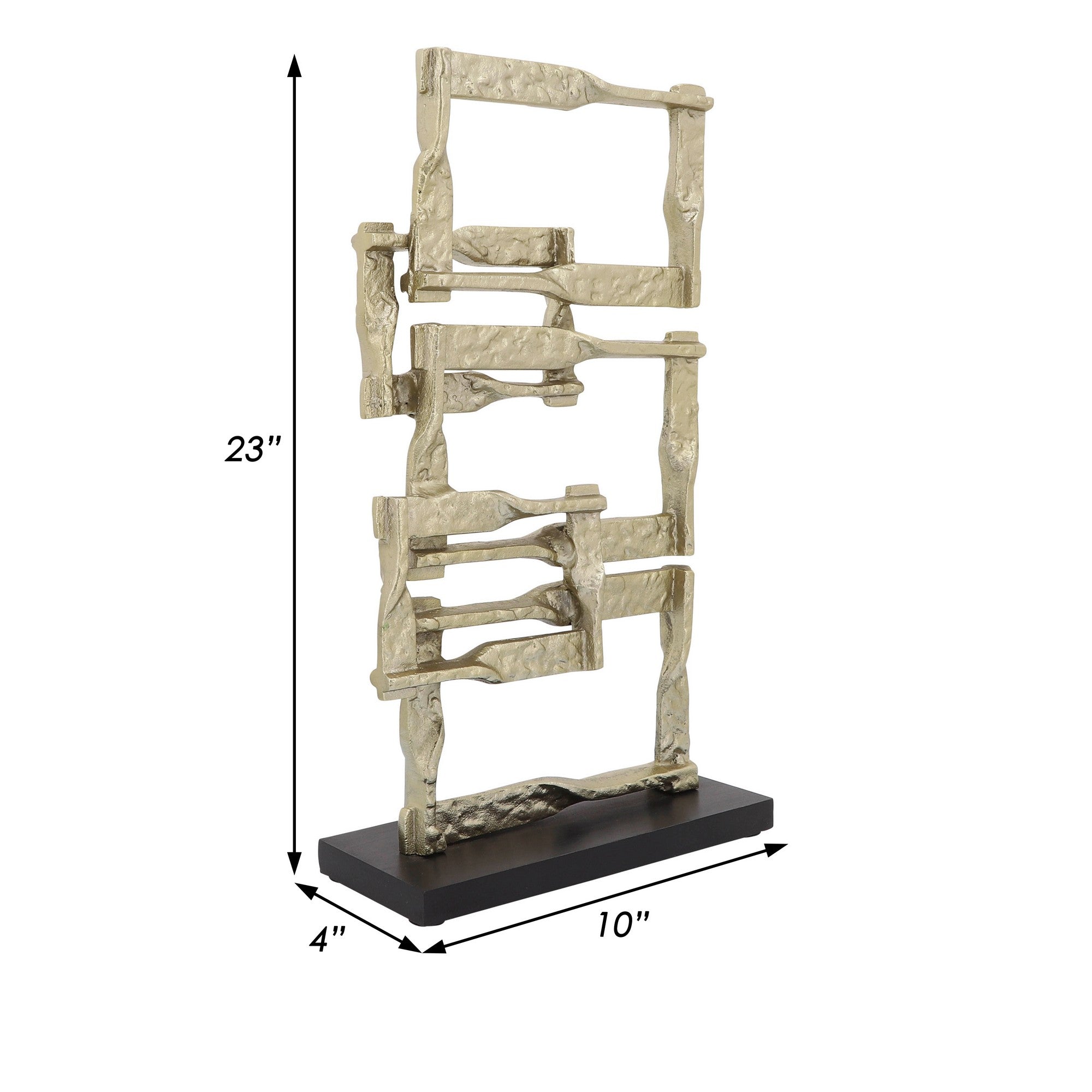 Jodie 23 Inch Metal Modern Accent Decor Stacked Squares Block Base Gold-zoom-5