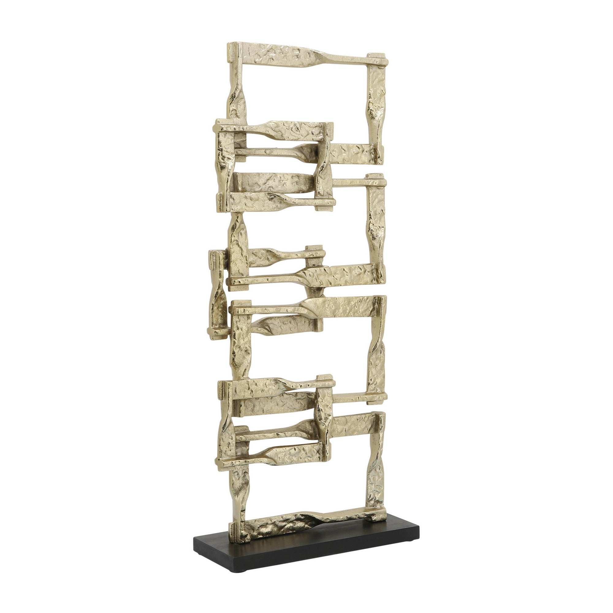 Jodie 27 Inch Metal Modern Accent Decor Stacked Squares Block Base Gold-zoom-1