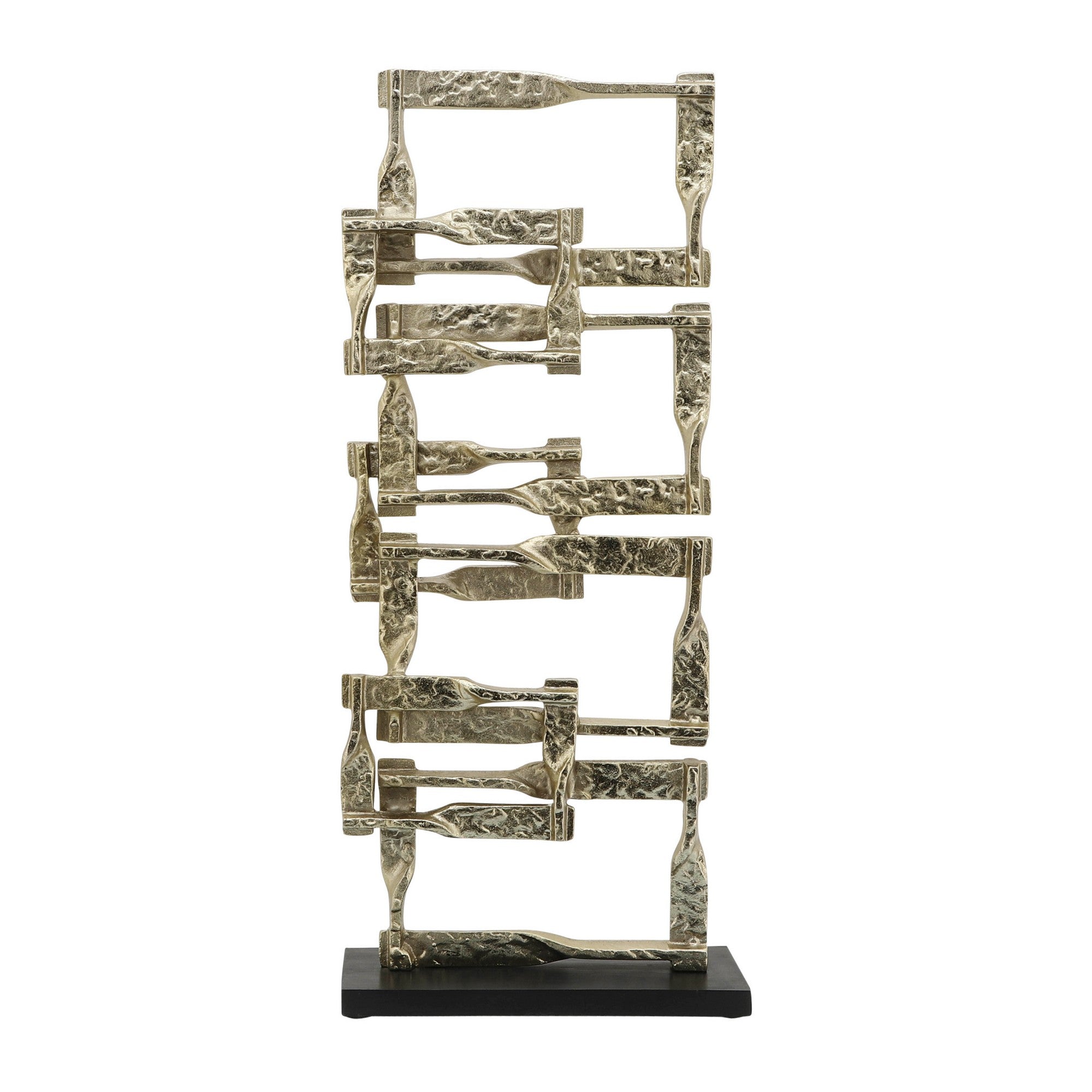 Jodie 27 Inch Metal Modern Accent Decor Stacked Squares Block Base Gold-zoom-2