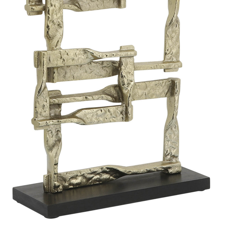 Jodie 27 Inch Metal Modern Accent Decor Stacked Squares Block Base Gold-zoom-