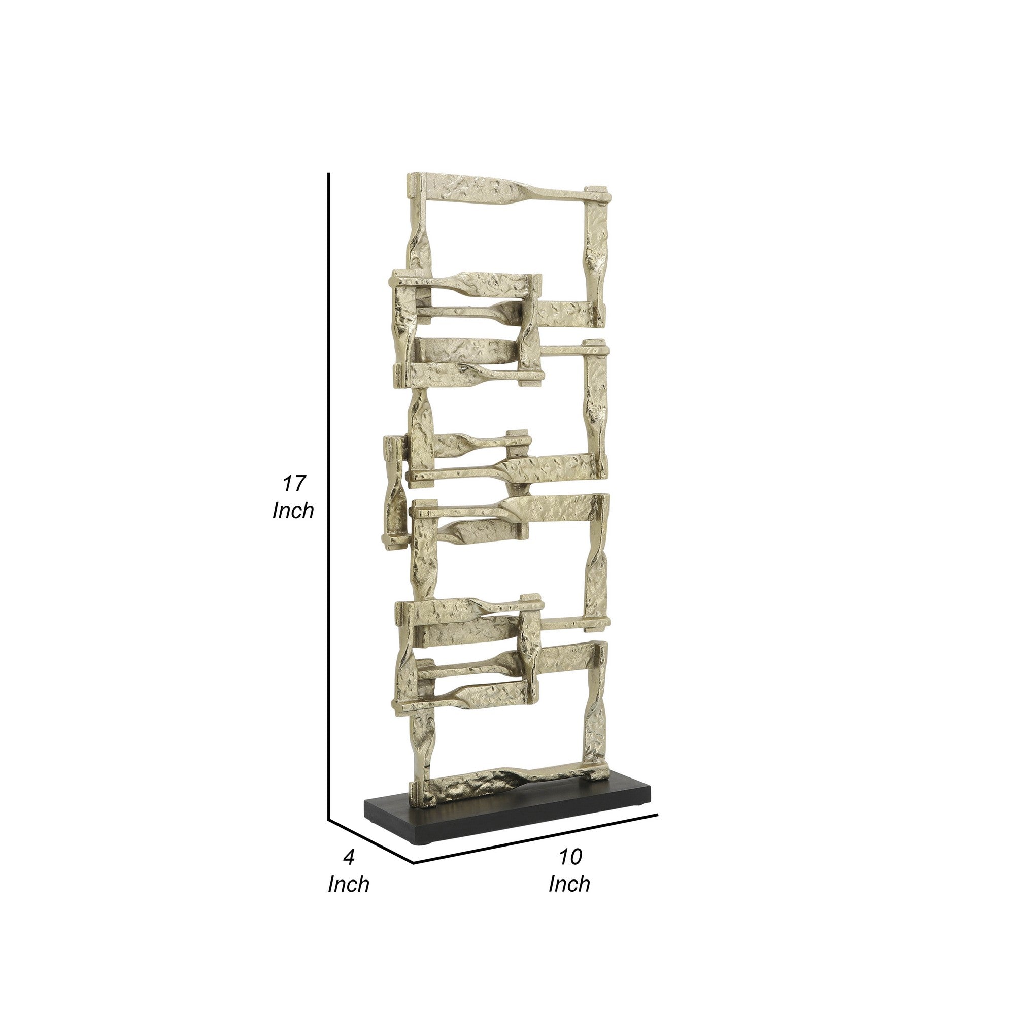 Jodie 27 Inch Metal Modern Accent Decor Stacked Squares Block Base Gold-zoom-5