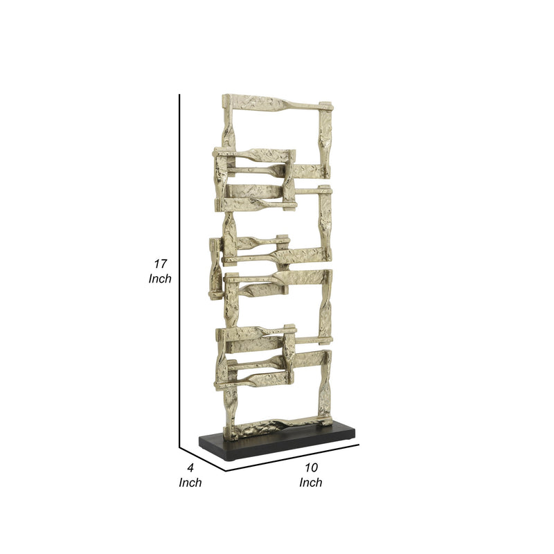 Jodie 27 Inch Metal Modern Accent Decor Stacked Squares Block Base Gold-zoom-