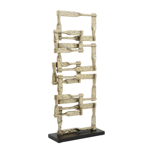 Jodie 27 Inch Metal Modern Accent Decor Stacked Squares Block Base Gold
