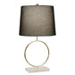 28 Inch Modern Metal Ring Table Lamp with Marble Base White Gold Black