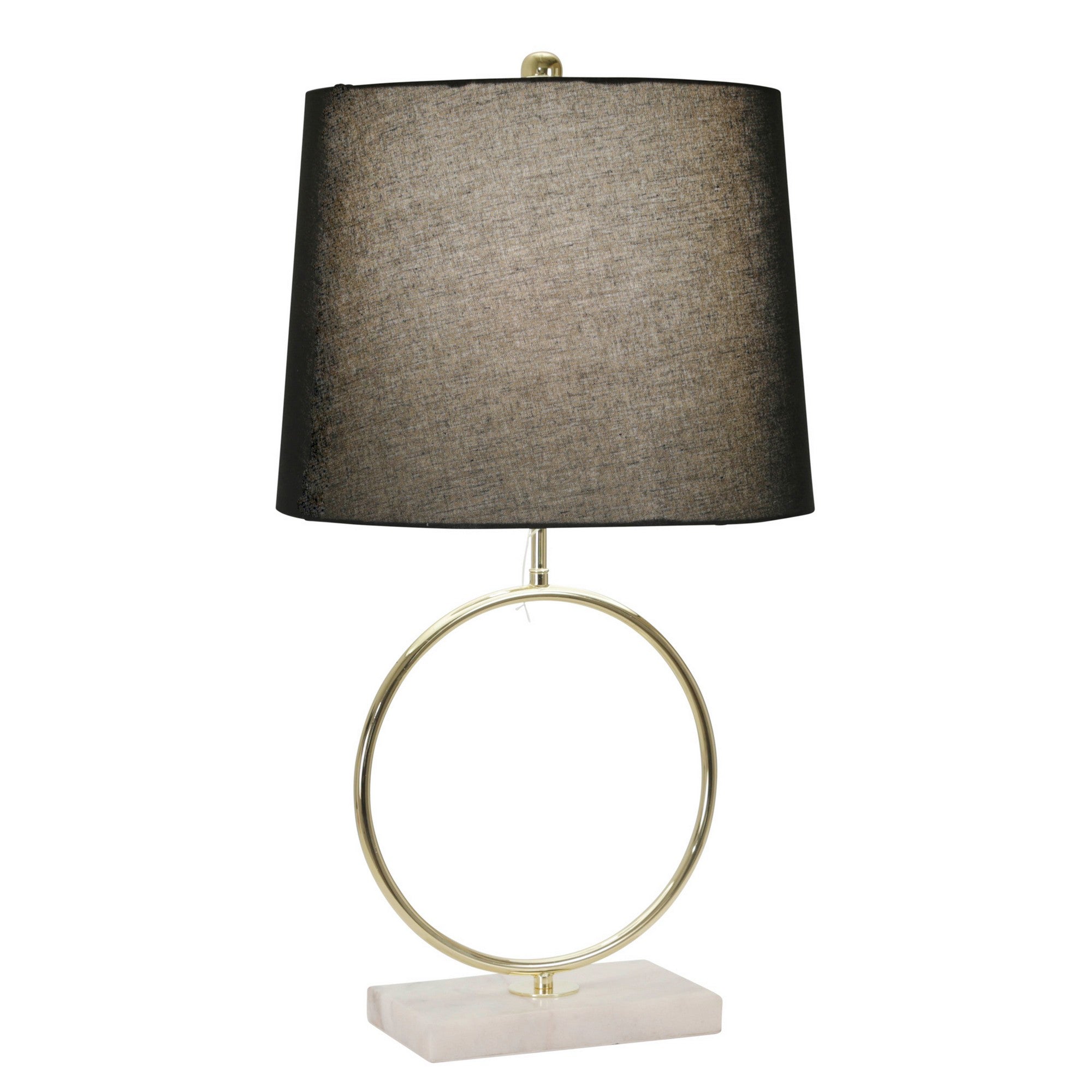 28 Inch Modern Metal Ring Table Lamp with Marble Base White Gold Black-zoom-2