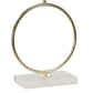 28 Inch Modern Metal Ring Table Lamp with Marble Base White Gold Black
