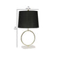28 Inch Modern Metal Ring Table Lamp with Marble Base White Gold Black
