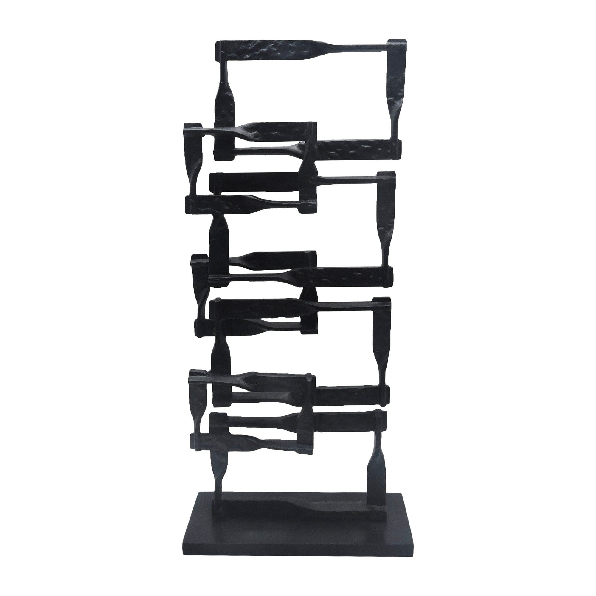 Jodie 27 Inch Metal Modern Accent Decor Stacked Squares Block Black-zoom-1