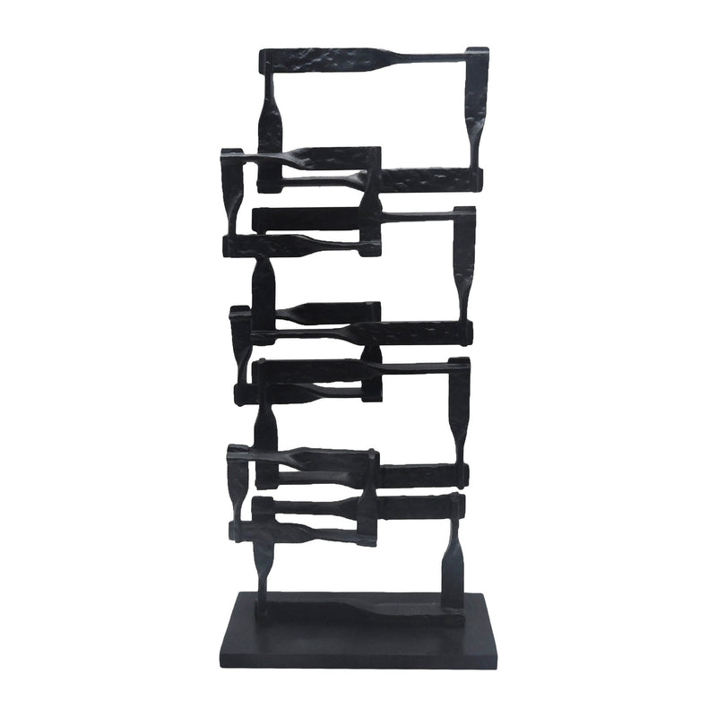Jodie 27 Inch Metal Modern Accent Decor Stacked Squares Block Black-zoom-
