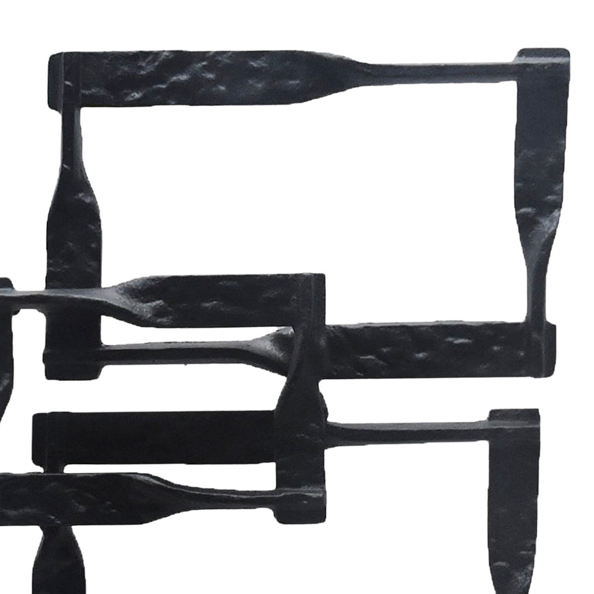 Jodie 27 Inch Metal Modern Accent Decor Stacked Squares Block Black-zoom-2