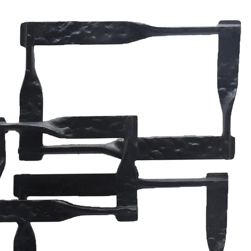 Jodie 27 Inch Metal Modern Accent Decor Stacked Squares Block Black-zoom-