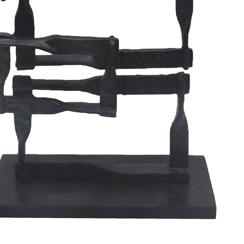 Jodie 27 Inch Metal Modern Accent Decor Stacked Squares Block Black-zoom-