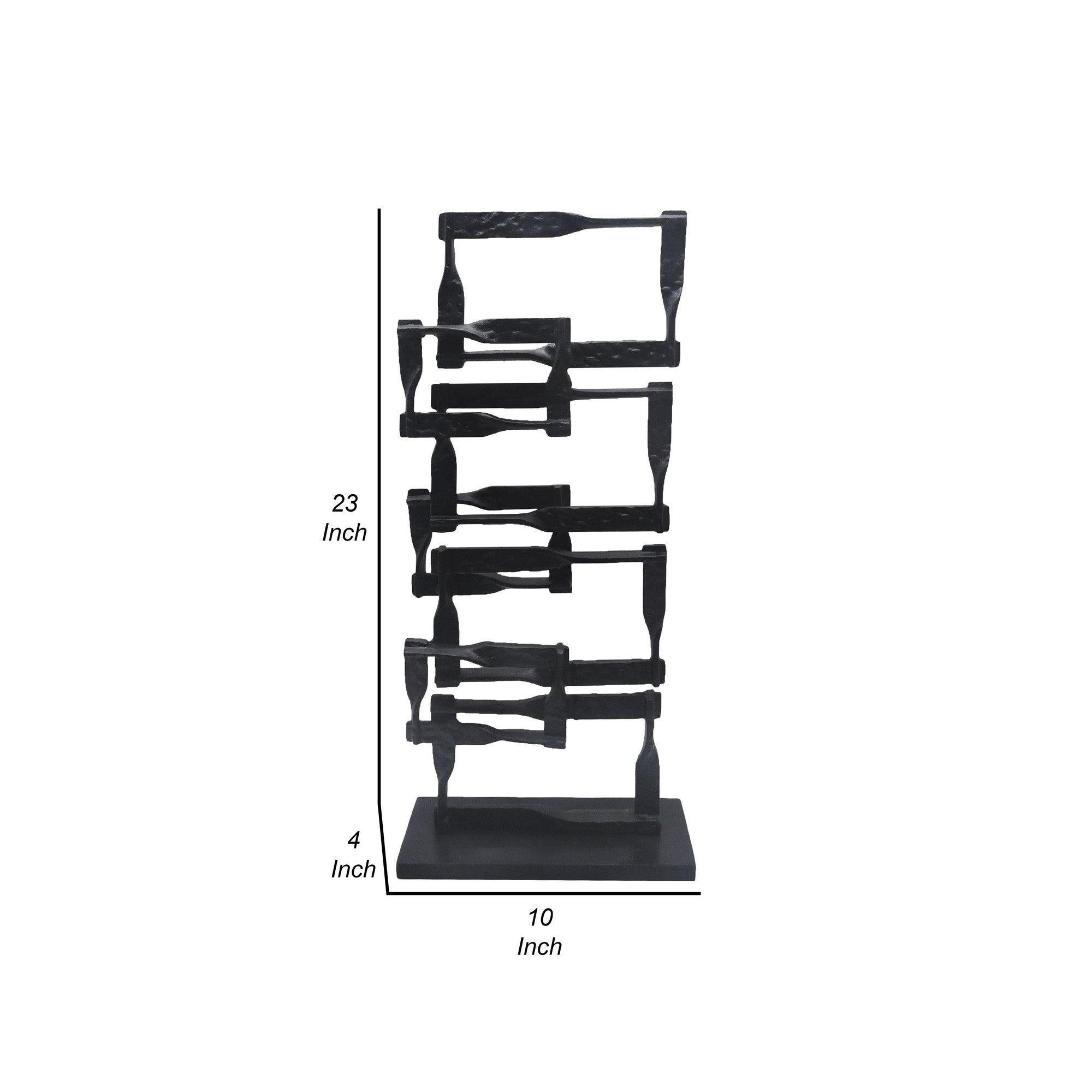 Jodie 27 Inch Metal Modern Accent Decor Stacked Squares Block Black-zoom-5