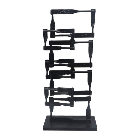 Jodie 27 Inch Metal Modern Accent Decor Stacked Squares Block Black