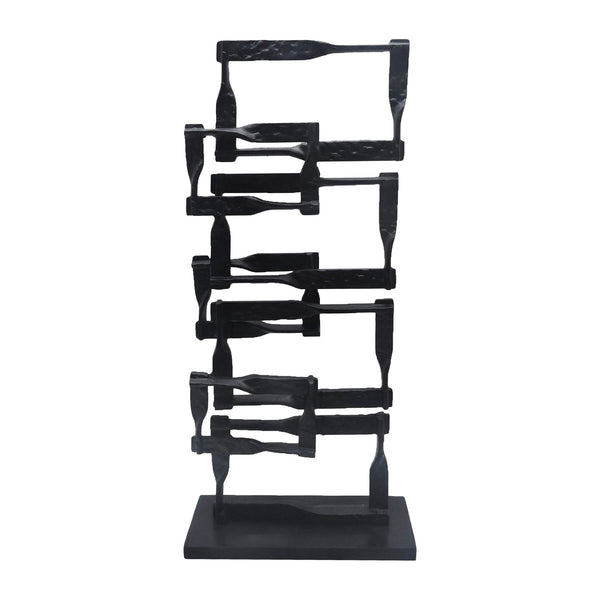 Jodie 27 Inch Metal Modern Accent Decor Stacked Squares Block Black