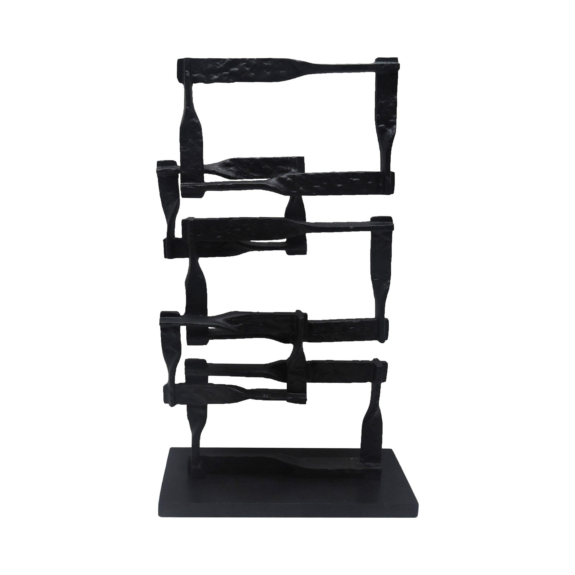 Jodie 23 Inch Metal Modern Accent Decor Stacked Squares Block Black-zoom-1