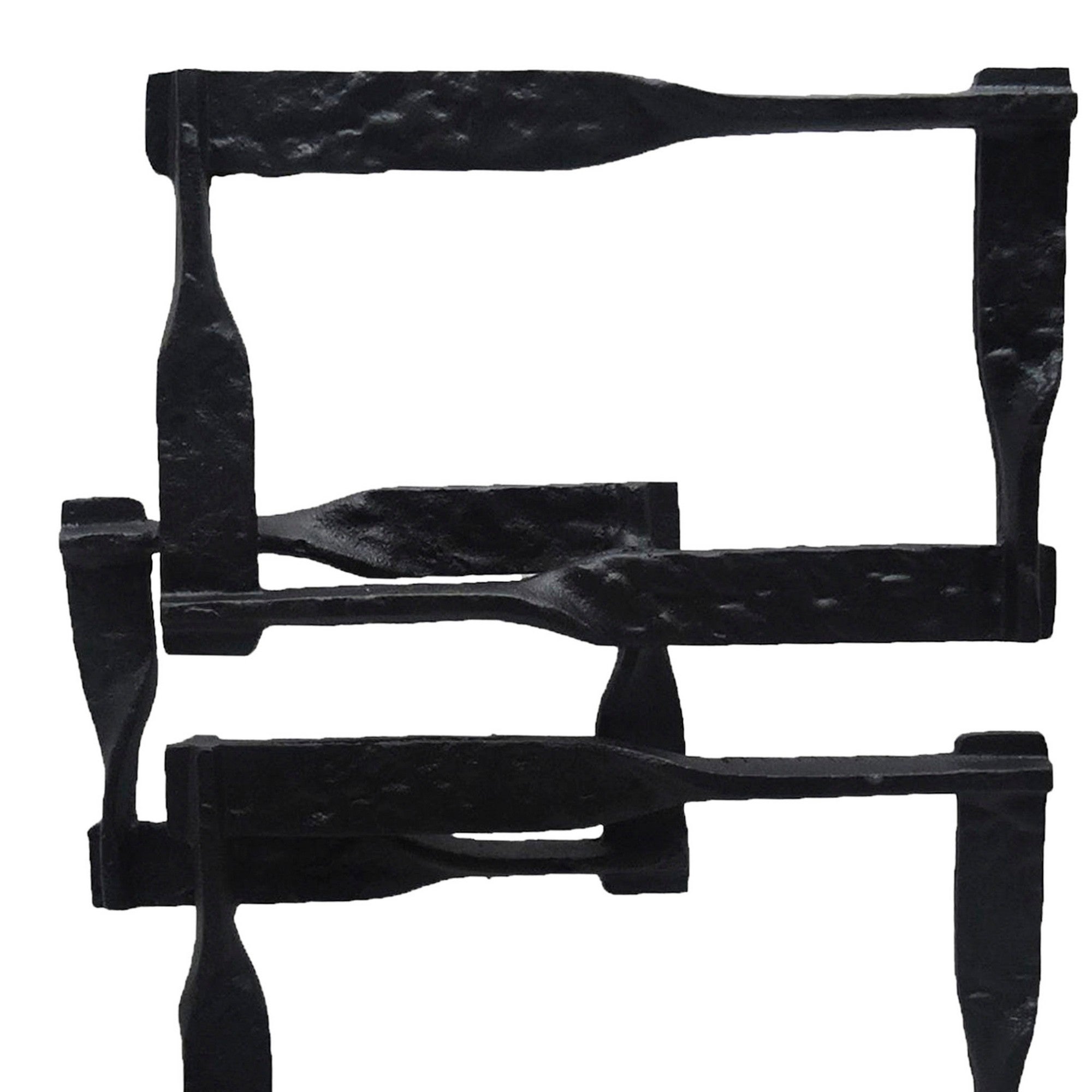 Jodie 23 Inch Metal Modern Accent Decor Stacked Squares Block Black