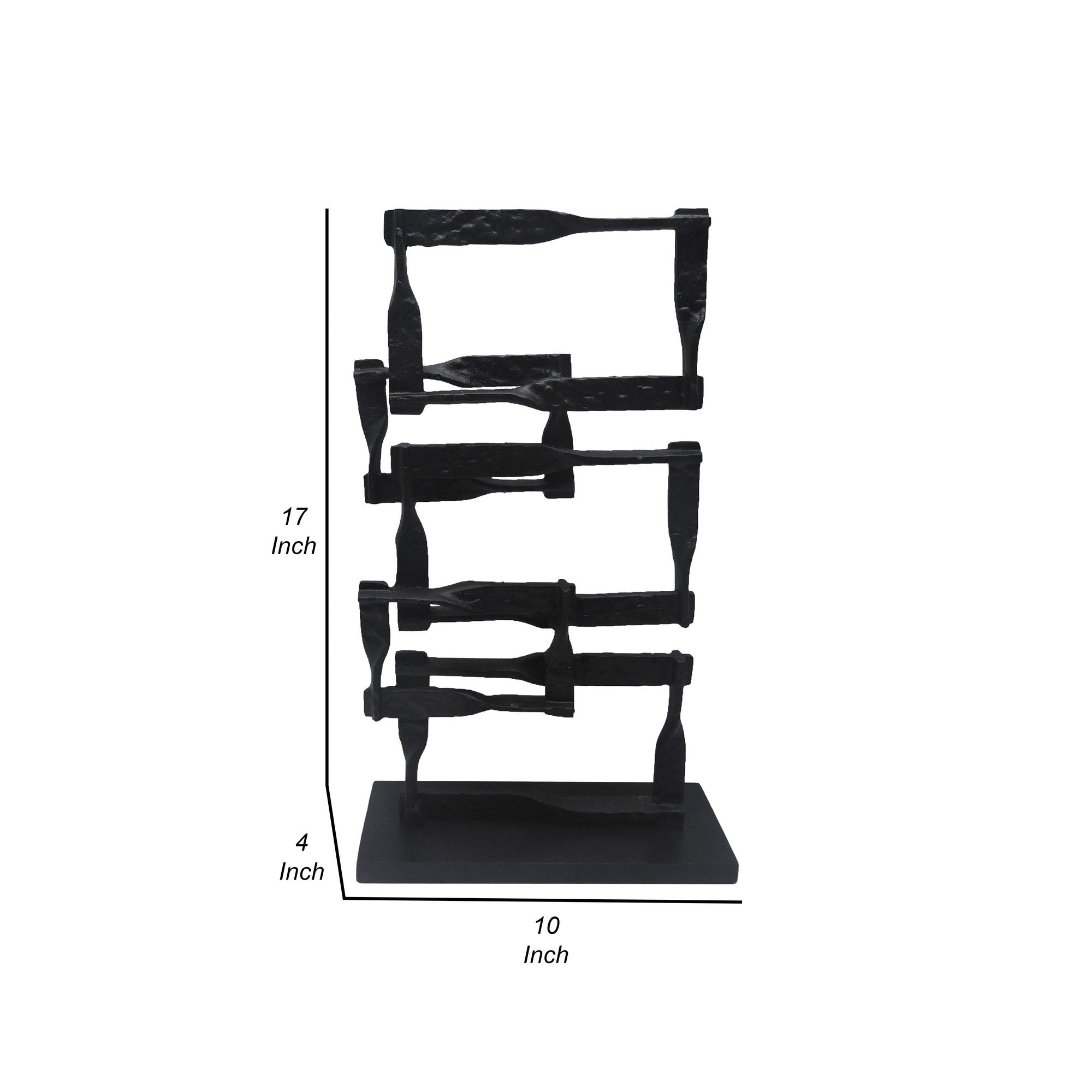 Jodie 23 Inch Metal Modern Accent Decor Stacked Squares Block Black-zoom-5