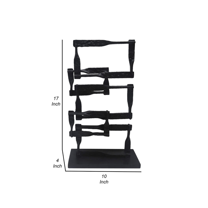 Jodie 23 Inch Metal Modern Accent Decor Stacked Squares Block Black-zoom-