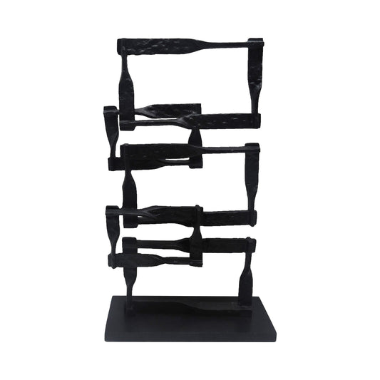 Jodie 23 Inch Metal Modern Accent Decor Stacked Squares Block Black