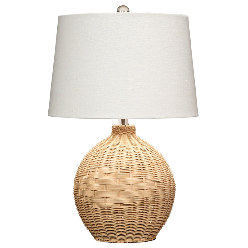 Cape 22 Inch Contemporary Rattan Table Lamp Hand Woven Linen Shade Brown-zoom-