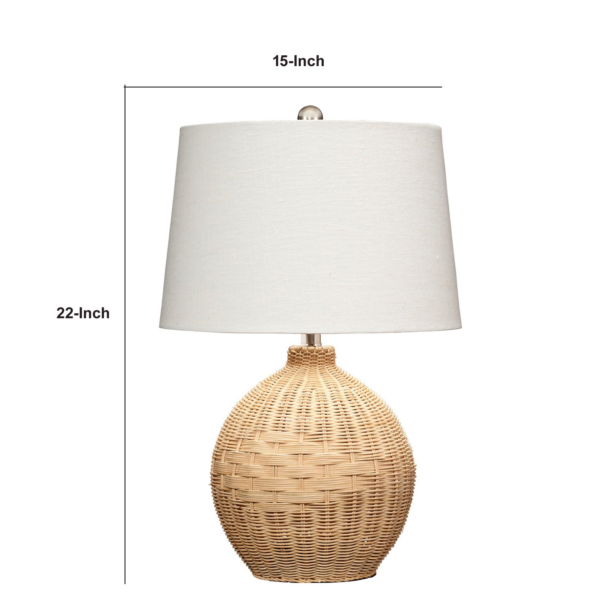 Cape 22 Inch Contemporary Rattan Table Lamp Hand Woven Linen Shade Brown-zoom-5