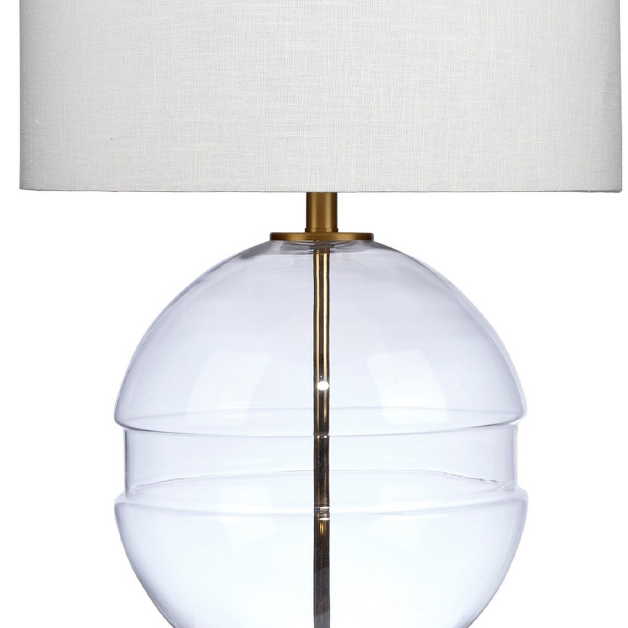 Satellite 31 Inch Table Lamp Linen Drum Shade Cylinder Finial Brass-zoom-3