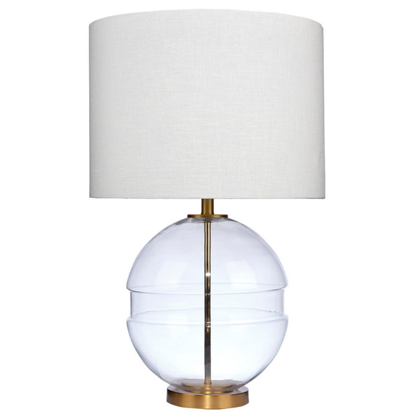 Satellite 31 Inch Table Lamp Linen Drum Shade Cylinder Finial Brass