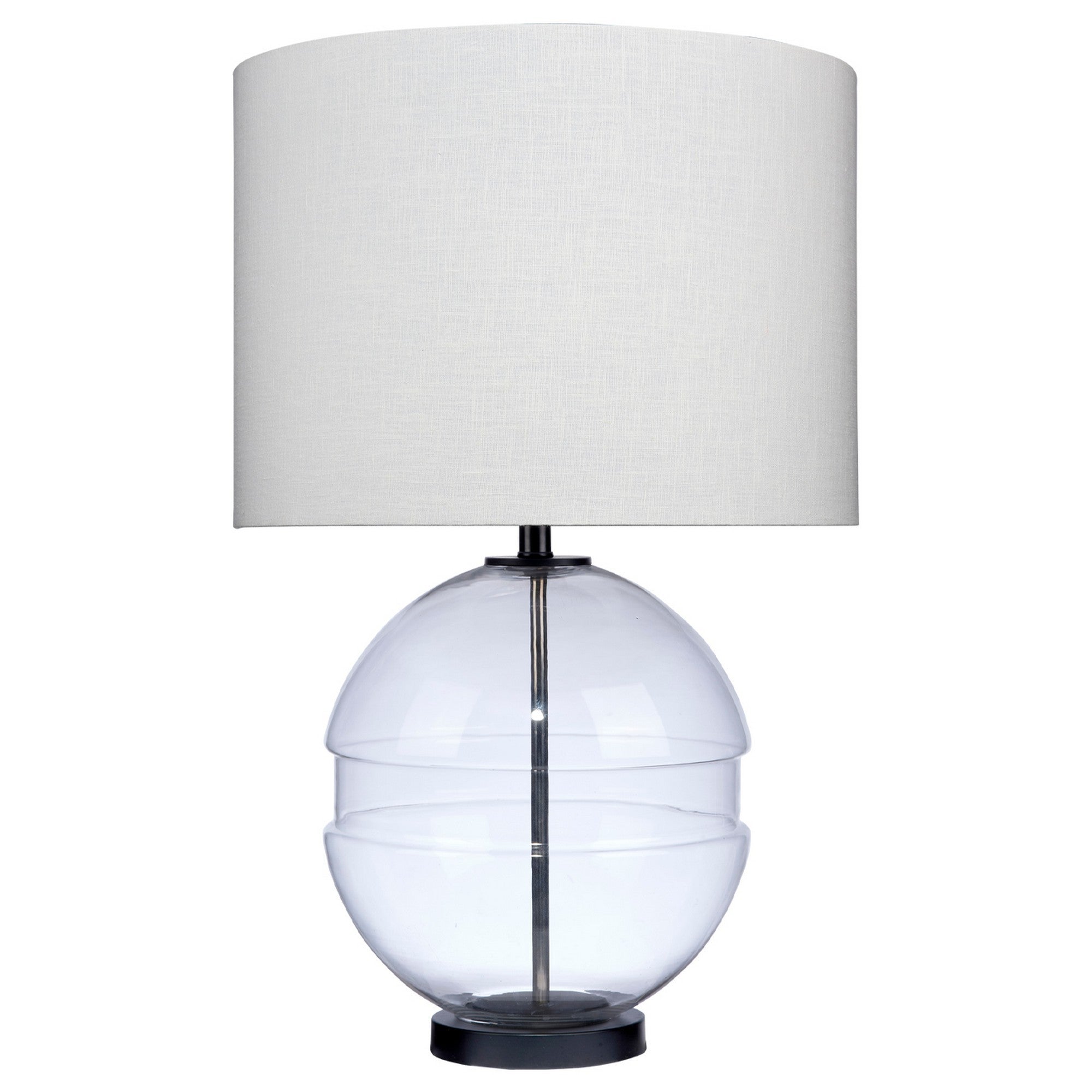 Satellite 31 Inch Table Lamp Linen Drum Shade Cylinder Finial Black