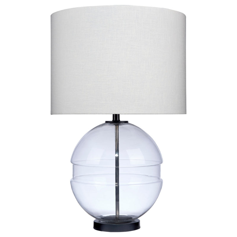 Satellite 31 Inch Table Lamp Linen Drum Shade Cylinder Finial Black-zoom-