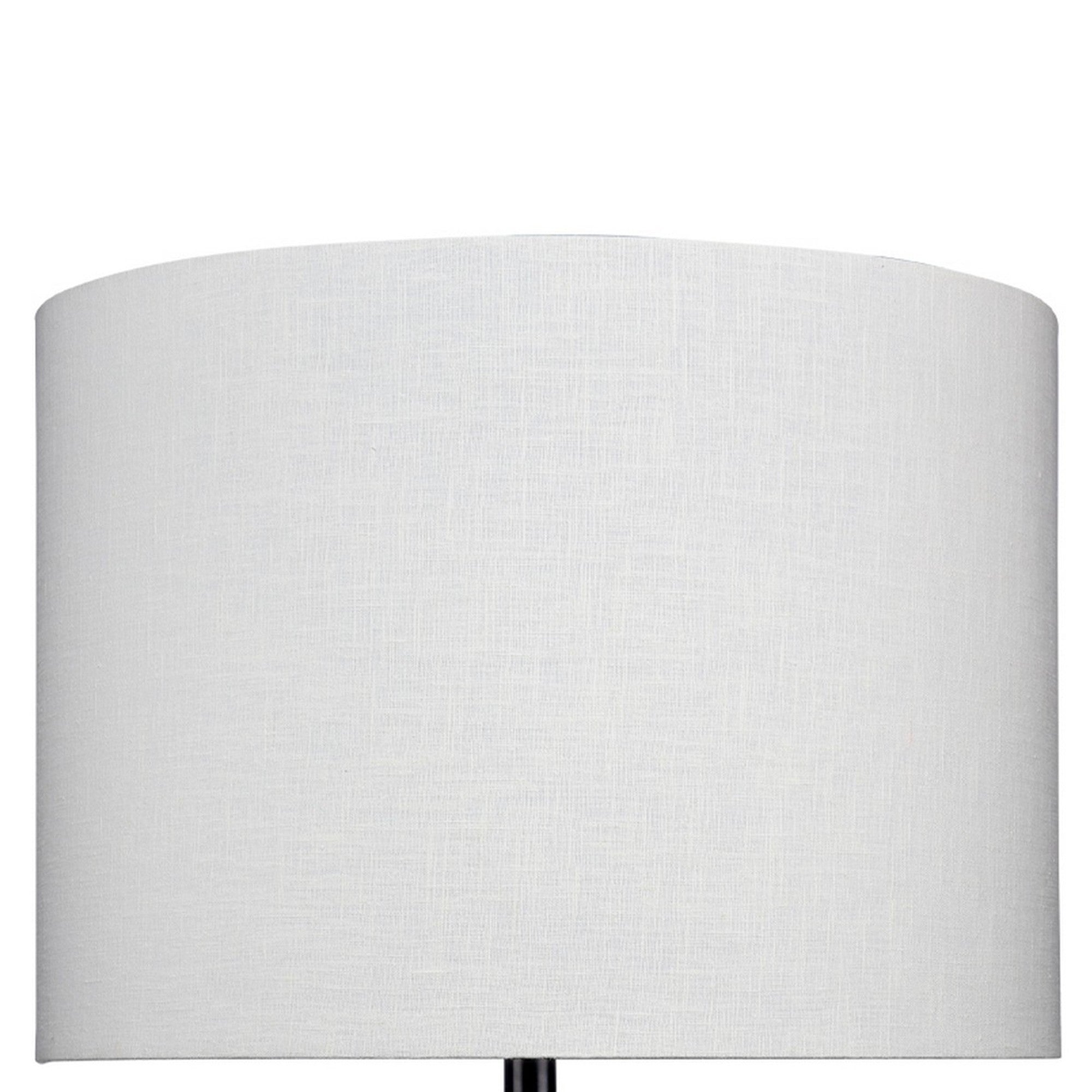 Satellite 31 Inch Table Lamp Linen Drum Shade Cylinder Finial Black