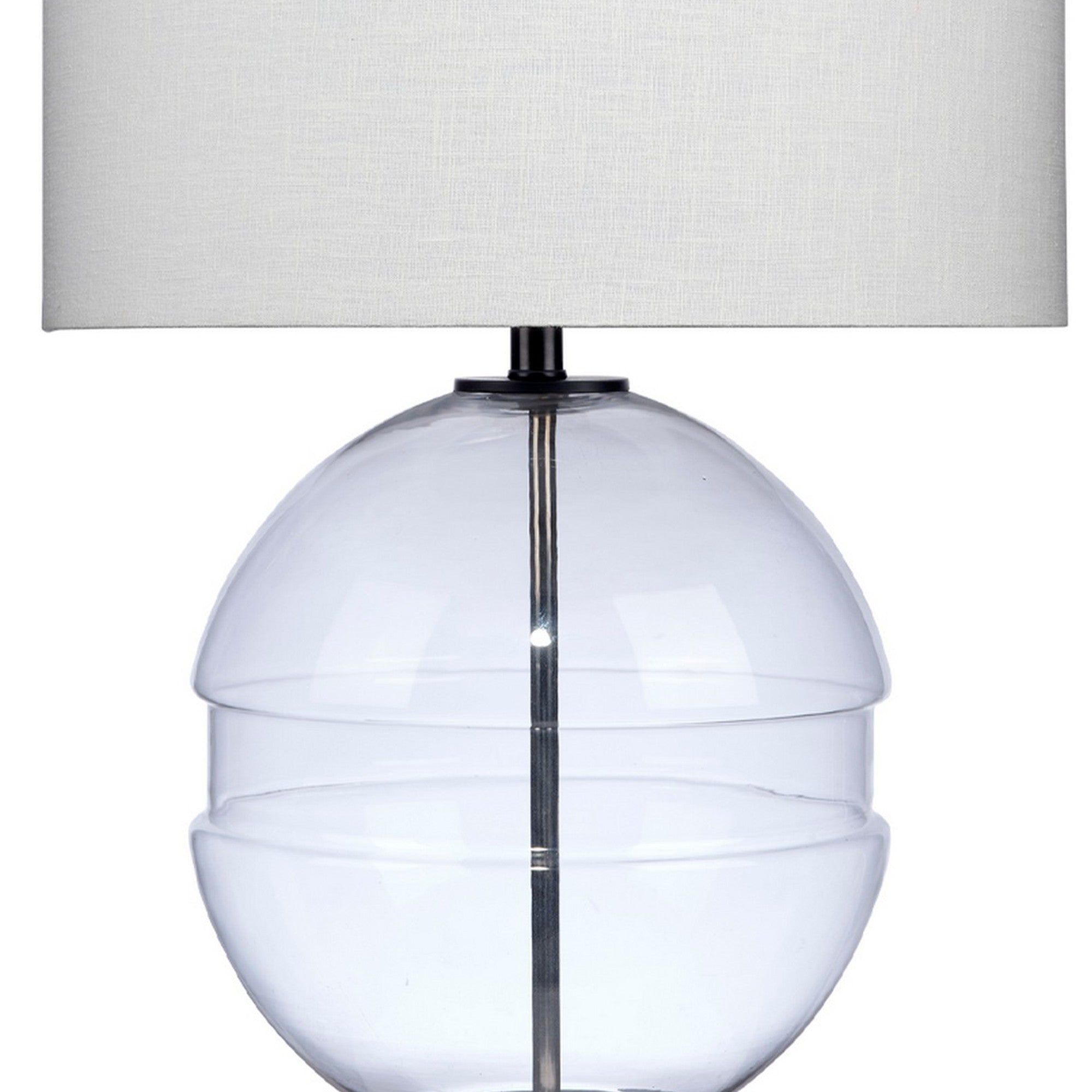 Satellite 31 Inch Table Lamp Linen Drum Shade Cylinder Finial Black-zoom-3