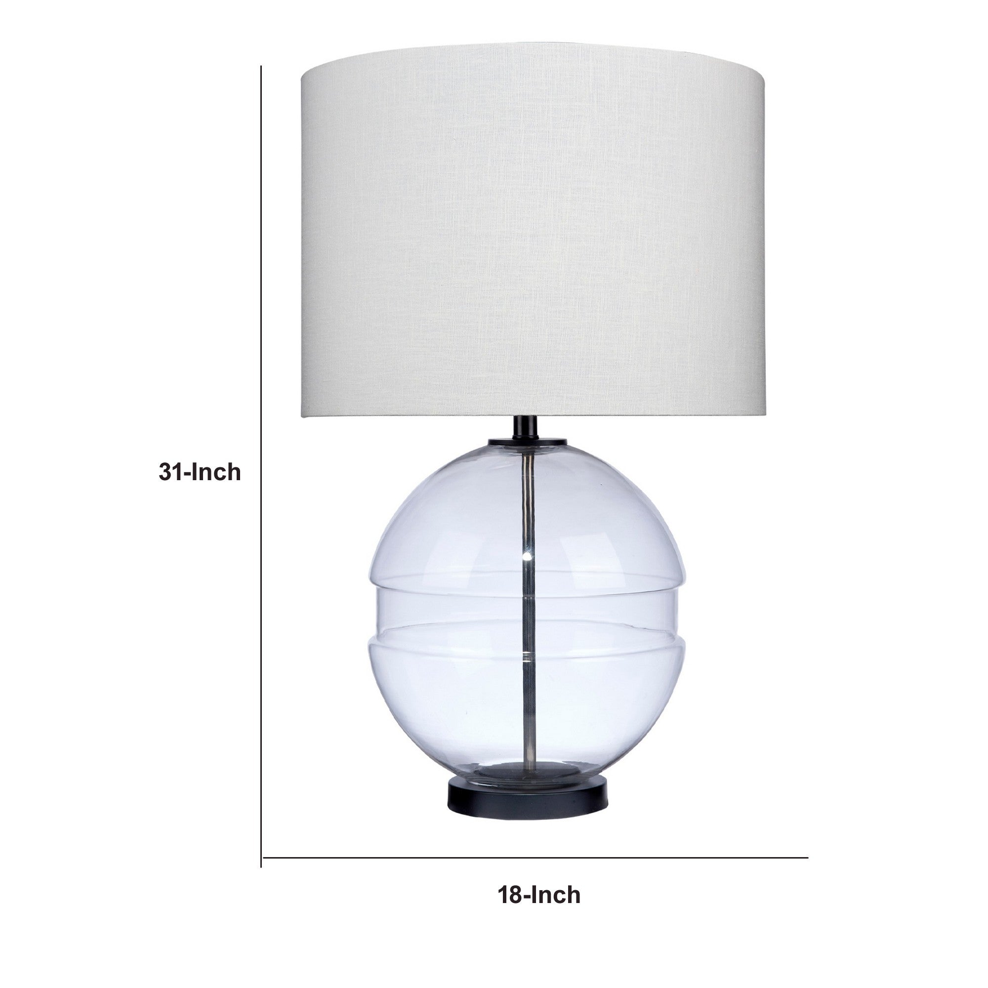 Satellite 31 Inch Table Lamp Linen Drum Shade Cylinder Finial Black-zoom-5