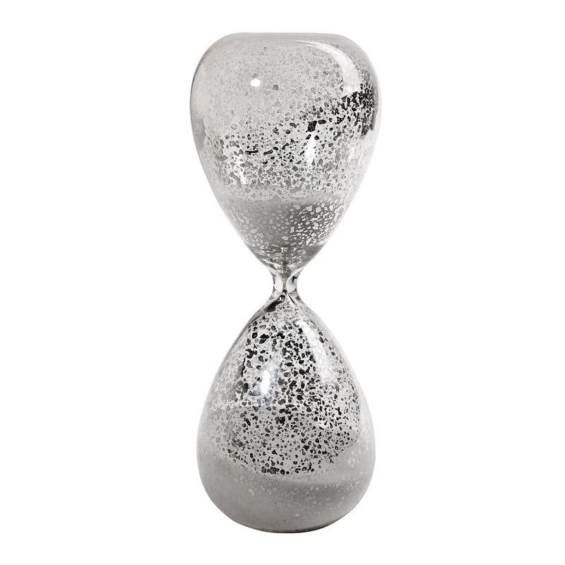 Doug 10 Inch Decorative 60 Minute Hourglass Table Accent Decor White Sand-zoom-