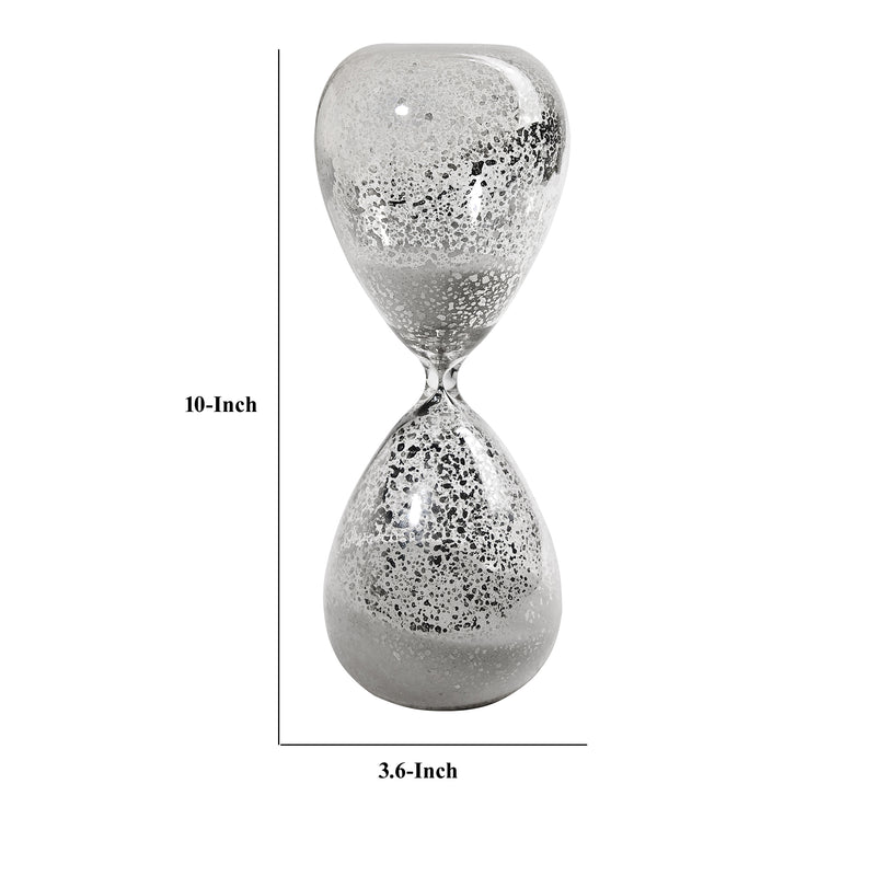 Doug 10 Inch Decorative 60 Minute Hourglass Table Accent Decor White Sand-zoom-