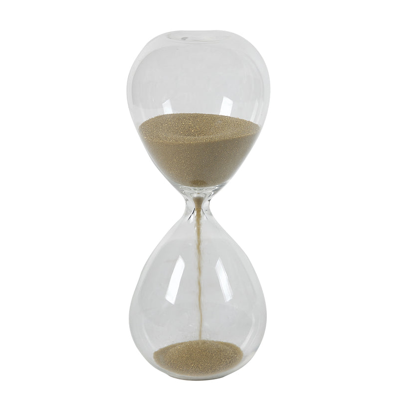 Doug 8 Inch Decorative 1 Minute Hourglass Accent Decor Taupe Brown Sand-zoom-
