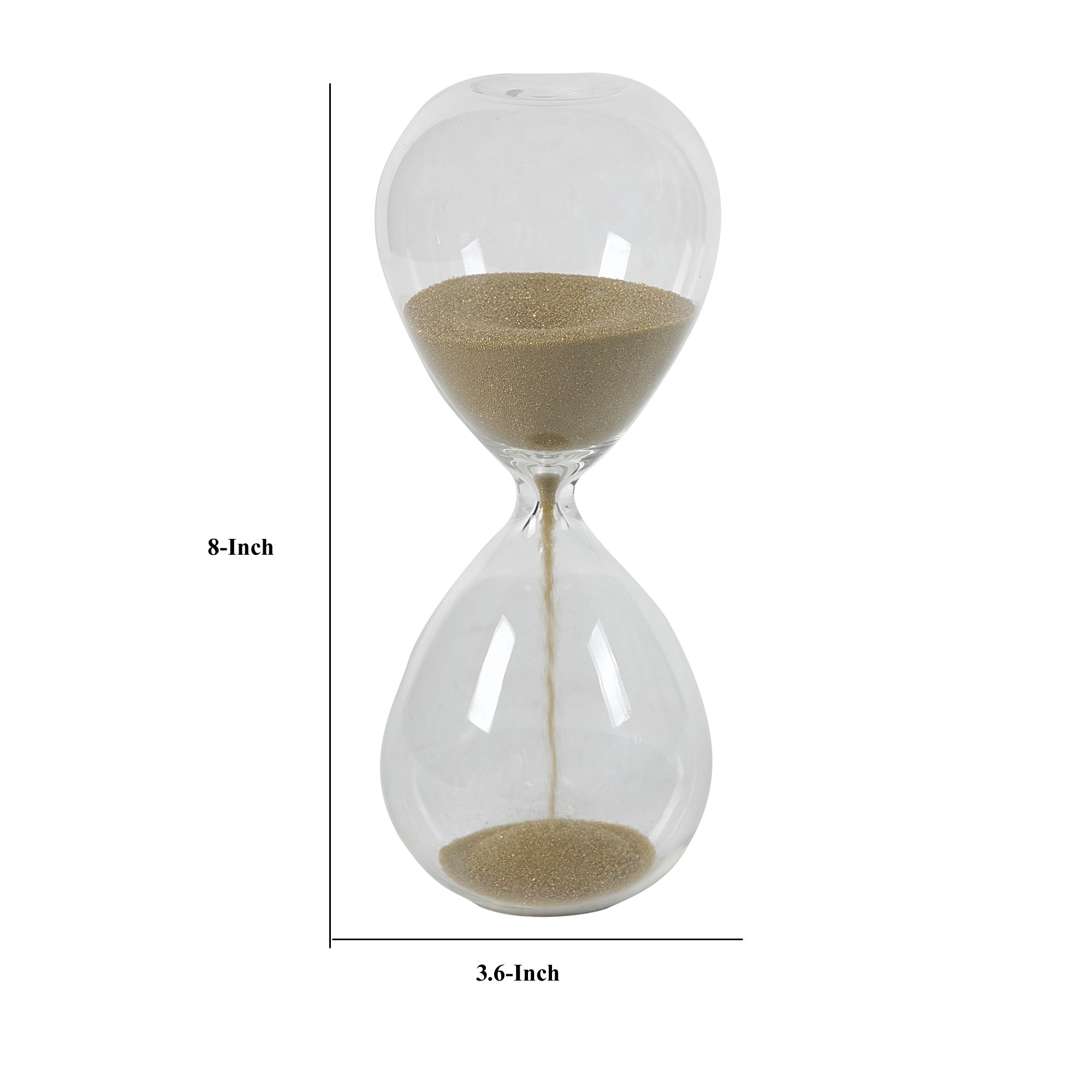 Doug 8 Inch Decorative 1 Minute Hourglass Accent Decor Taupe Brown Sand-zoom-5