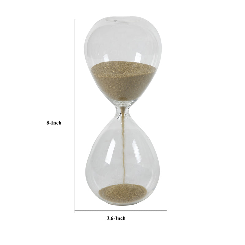 Doug 8 Inch Decorative 1 Minute Hourglass Accent Decor Taupe Brown Sand-zoom-