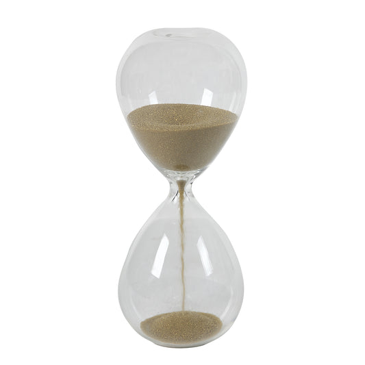 Doug 8 Inch Decorative 1 Minute Hourglass Accent Decor Taupe Brown Sand