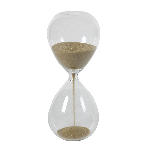 Doug 8 Inch Decorative 1 Minute Hourglass Accent Decor Taupe Brown Sand