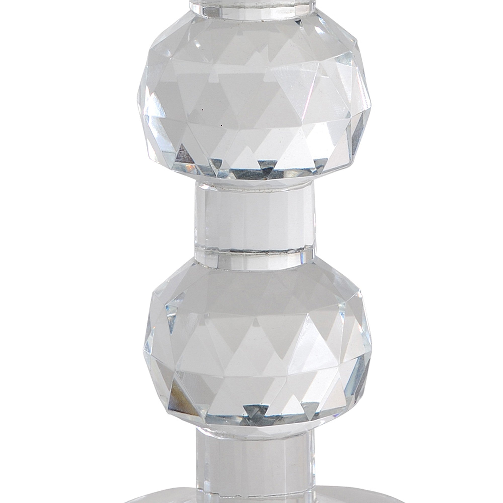 7 Inch Candle Holder Crystal Glass Solid Turned Pillar Clear-zoom-3