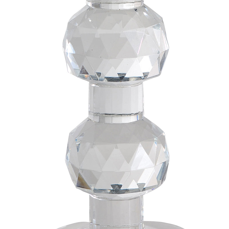 7 Inch Candle Holder Crystal Glass Solid Turned Pillar Clear-zoom-