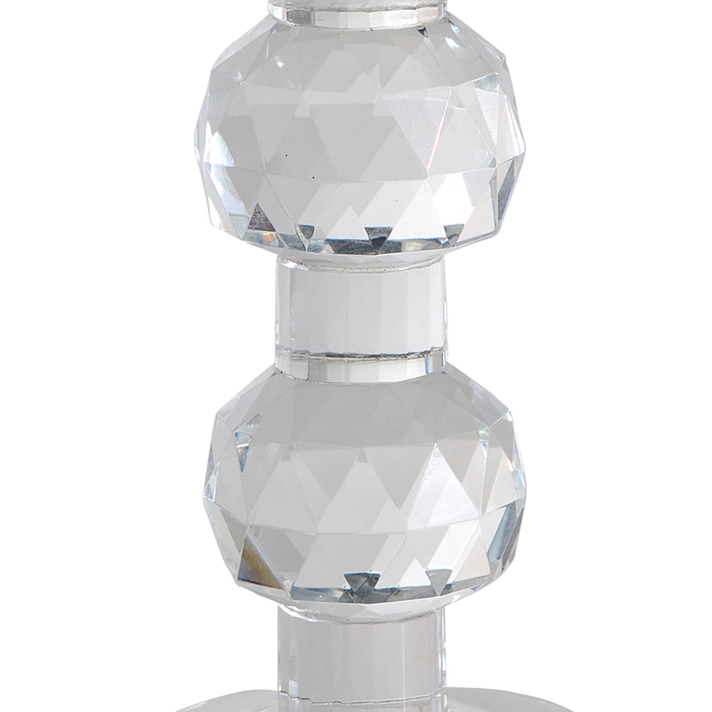 7 Inch Candle Holder Crystal Glass Solid Turned Pillar Clear